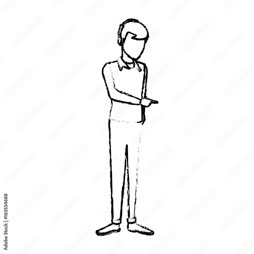 young man student standing cartoon person image young man student standing cartoon person image