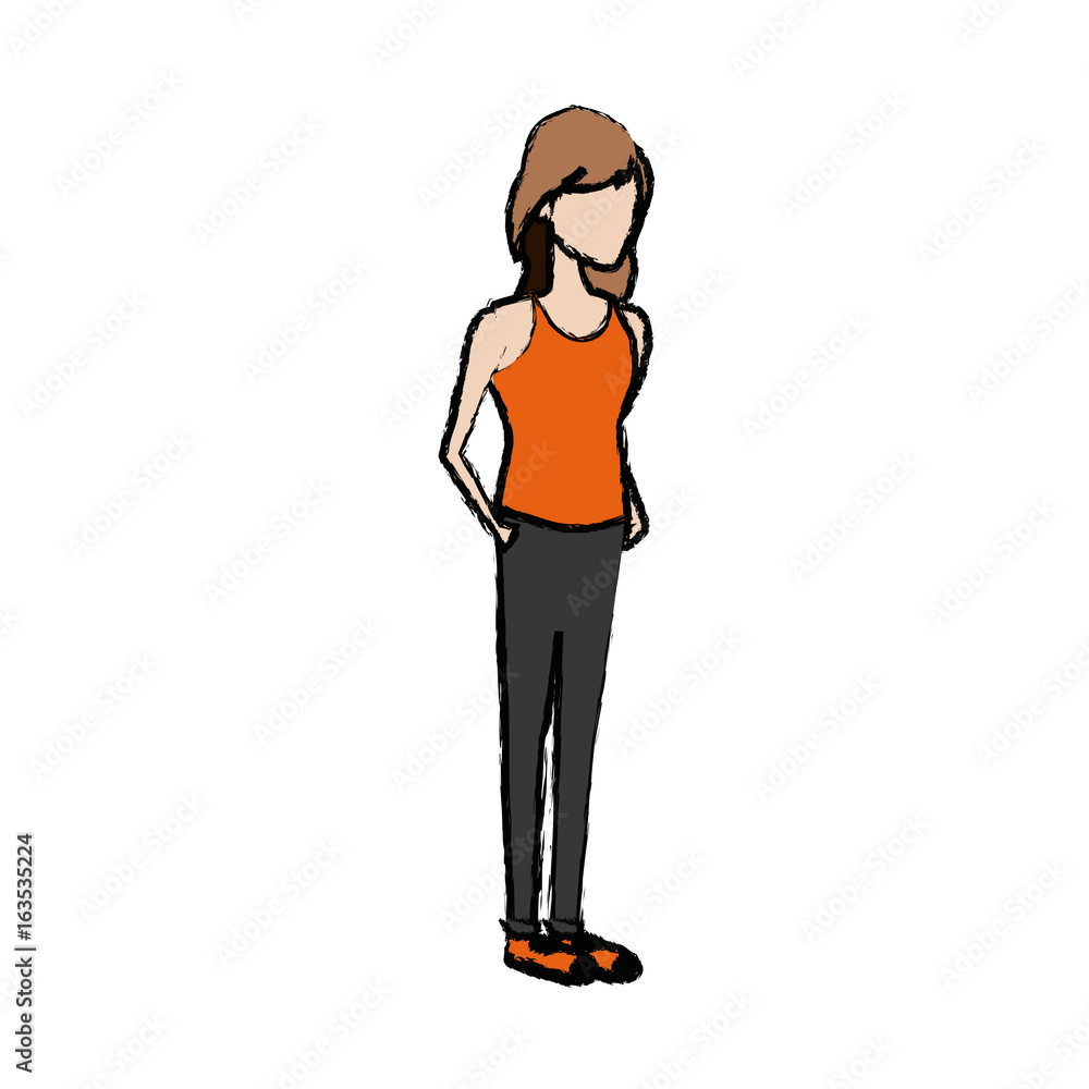 Fototapeta premium student girl teenager standing character person