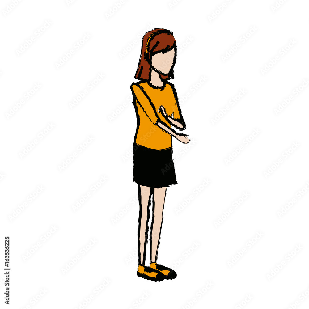 student girl teenager standing character person student girl teenager standing character person