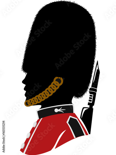 Silhouette Man British Royal Guard Illustration