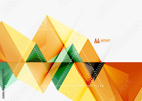 Triangular low poly vector a4 size geometric abstract template