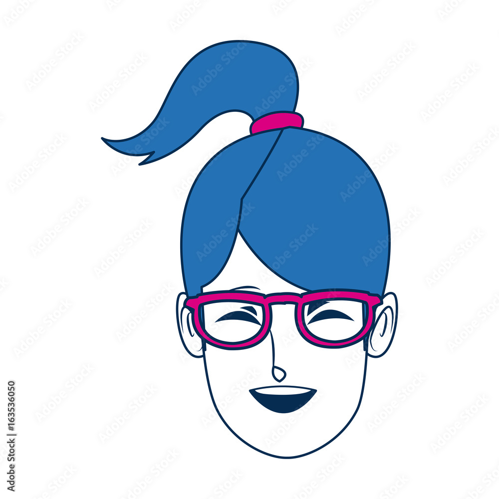 young woman laughing face pretty with closed eyes vector illustration young woman laughing face pretty with closed eyes vector illustration