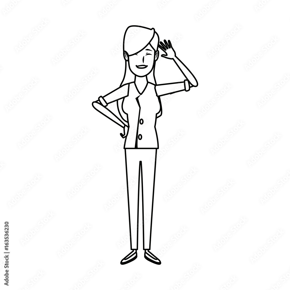 young woman standing character person casual clothes vector illustration young woman standing character person casual clothes vector illustration
