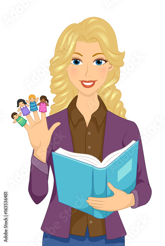 Girl Teacher Storybook Fing...