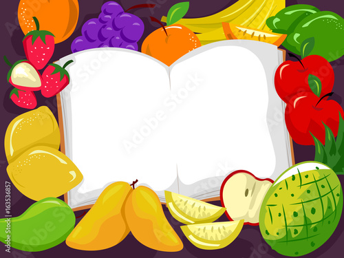 Fruits Open Book Illustration