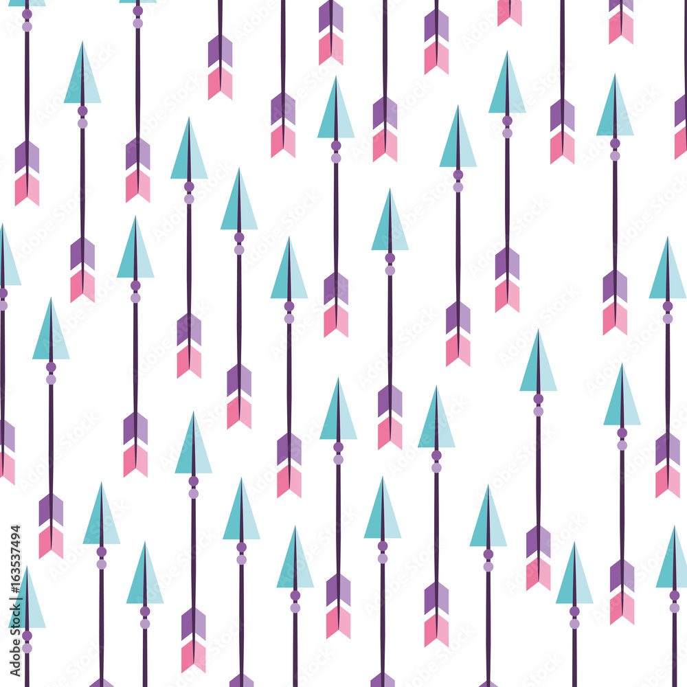 Decorative arrows pattern boho style vector illustration design Decorative arrows pattern boho style vector illustration design
