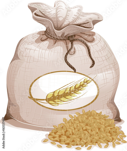 Barley Sack Grain Illustration
