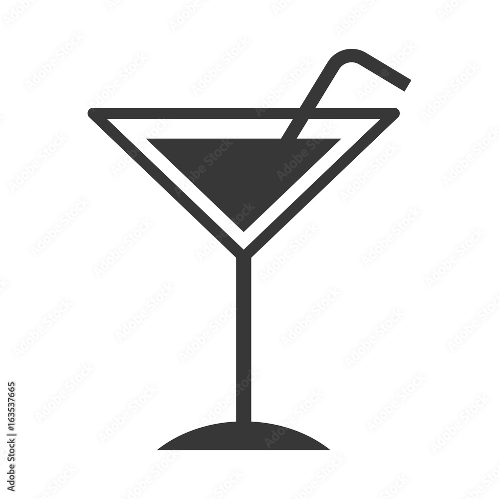 tropical cocktail cup with straw vector illustration design tropical cocktail cup with straw vector illustration design