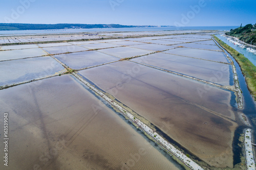 Salt evaporation ponds in Secovlje, Slovenia