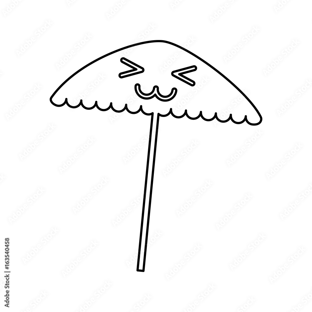 beach umbrella kawaii character vector illustration design beach umbrella kawaii character vector illustration design