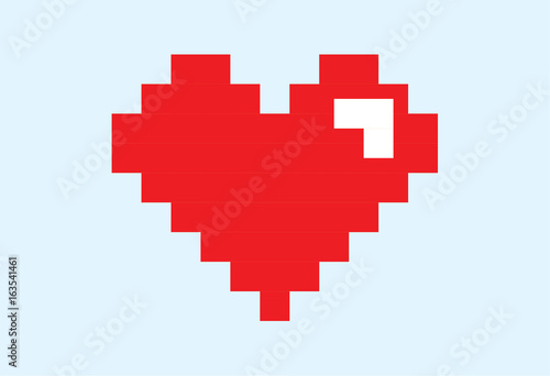 vector of heart pixel