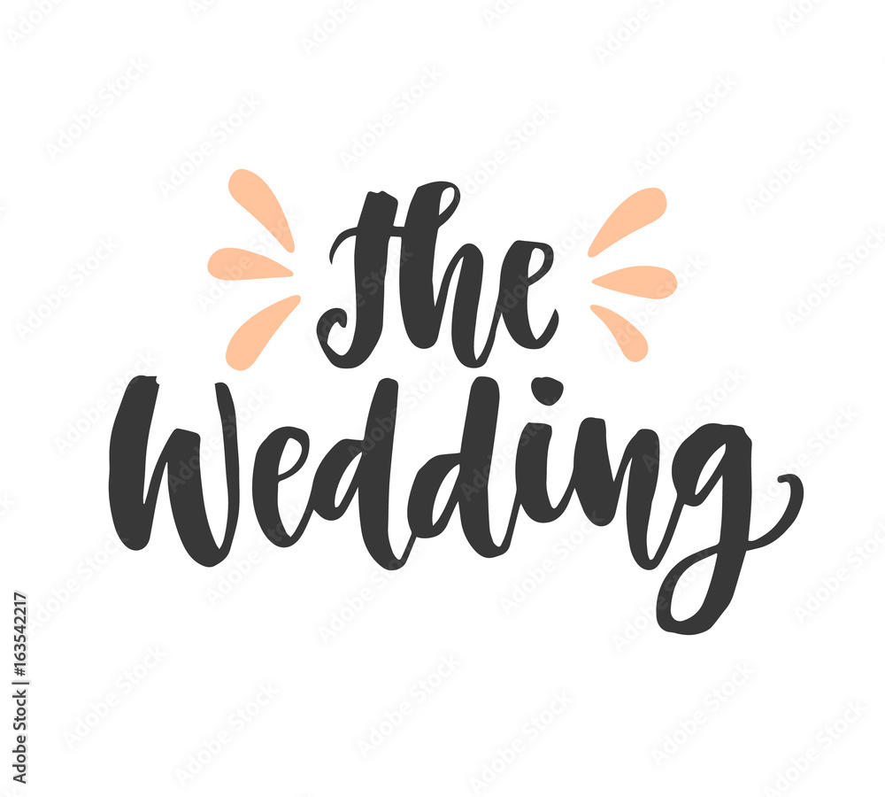 The Wedding day invitations lettering, isolated on white The Wedding day invitations lettering, isolated on white