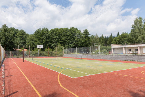 Outdoor playground for tennis, volleyball and football. © murmakova