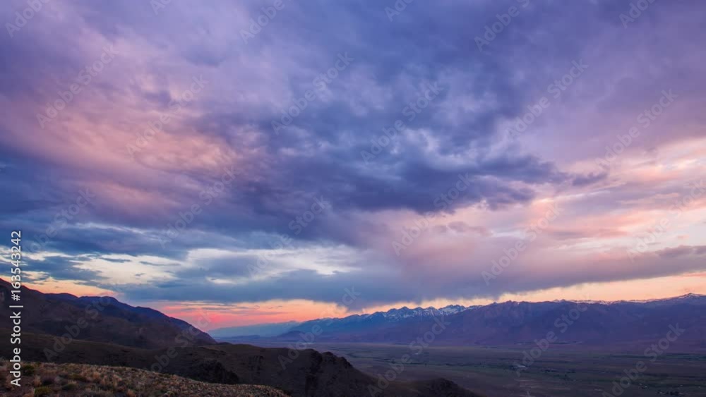 Time Lapse - Sunset with Beautiful Cloudscape and Snow-capped Mountain - 4K Time Lapse - Sunset with Beautiful Cloudscape and Snow-capped Mountain - 4K