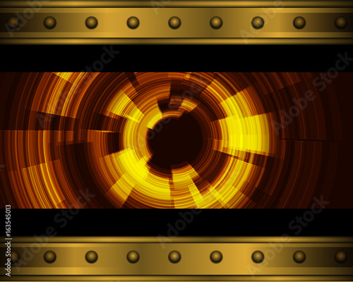 Background gold metallic with abstract circular pattern inside