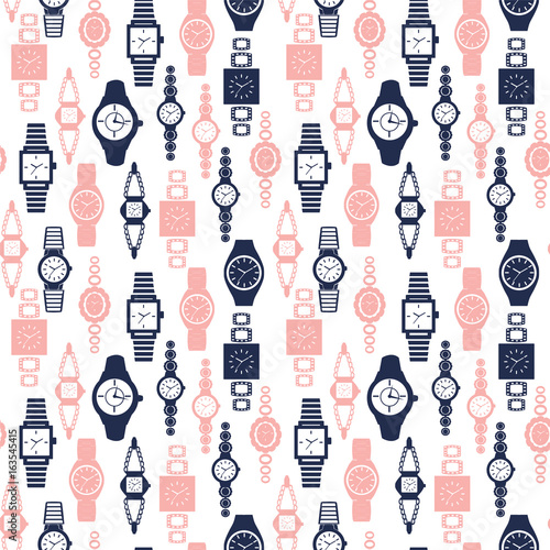watch seamless background in flat style