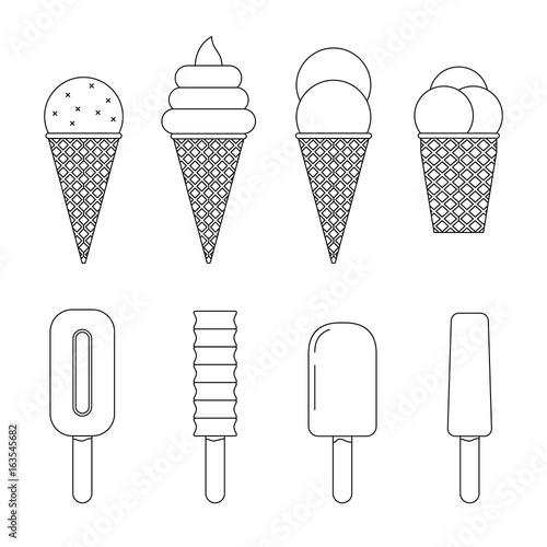 Ice cream line icons