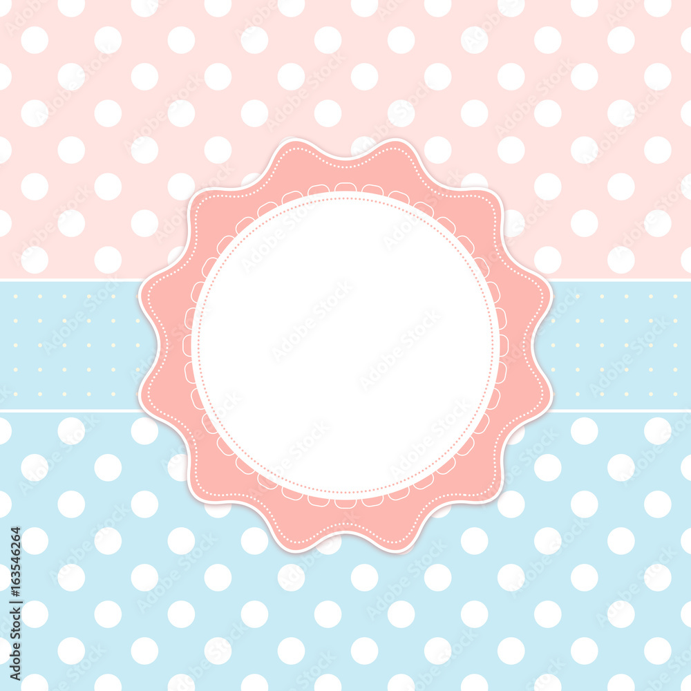 Card frame with polka dots Card frame with polka dots