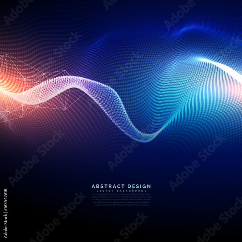 technology digital background in wavy futuristic style