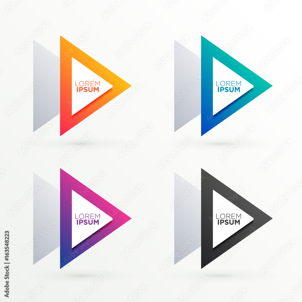 triangle banners set in four colors triangle banners set in four colors