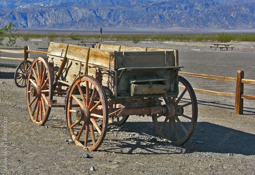 Old horse carriage in death valley