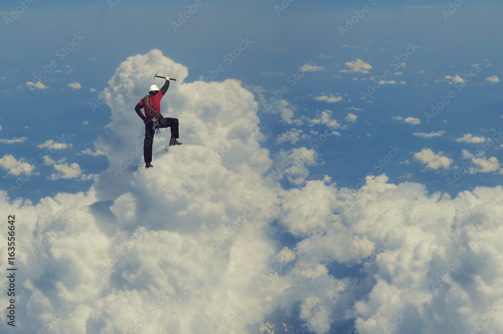 Extreme climbing is his adrenaline . Mixed media