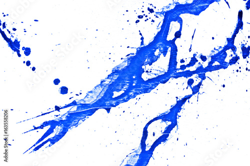 Canvastavla Blue paint splatter, black acrylic paint splash isolated on background texture grunge