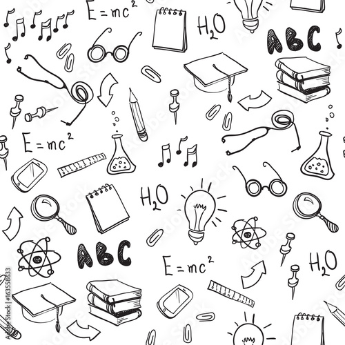 Seamless pattern with school elements. Back to school.