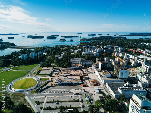 aerial view to Espoo city, Finland