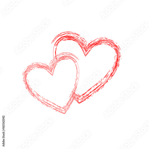 T shirt typography graphic with heart two color on white background