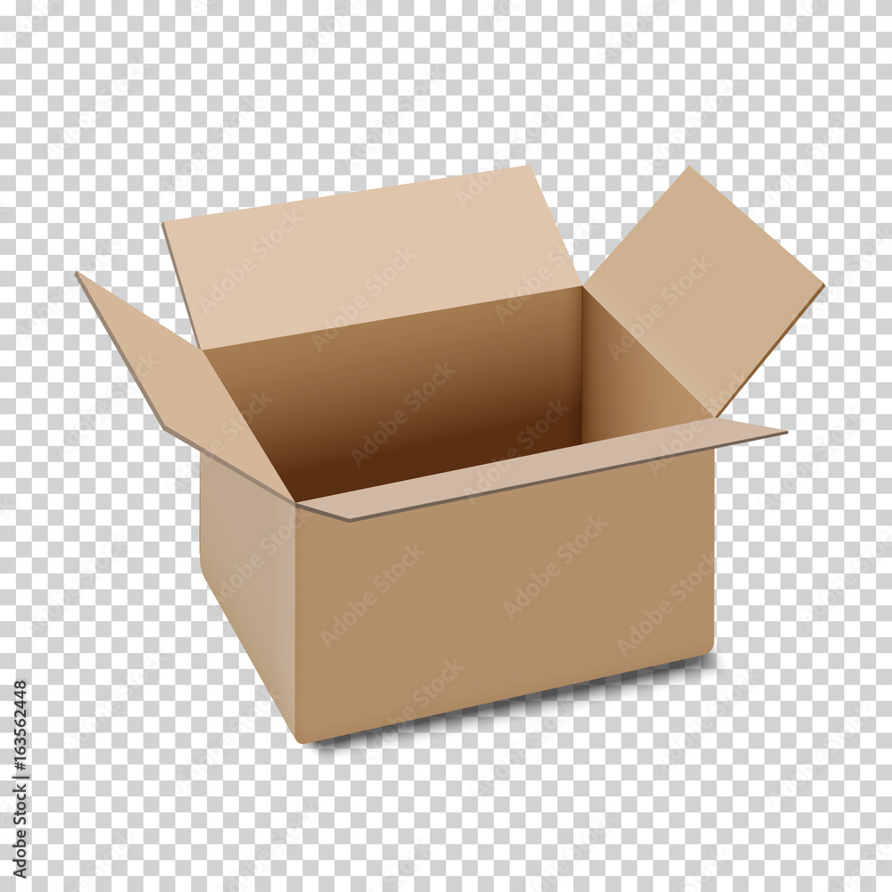 Open carton box icon, isolated on transparent background Stock Vector |  Adobe Stock