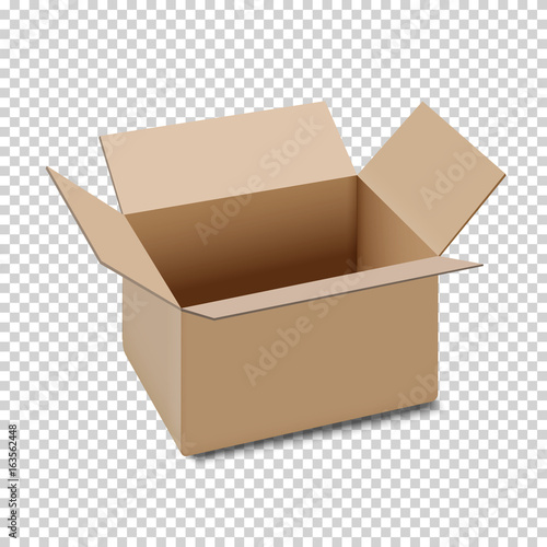 Open carton box icon, isolated on transparent background