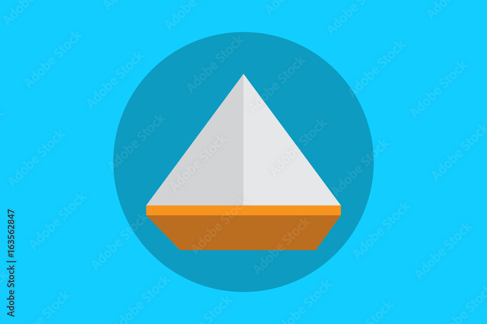 Fototapeta premium ship icon flat style with blue background