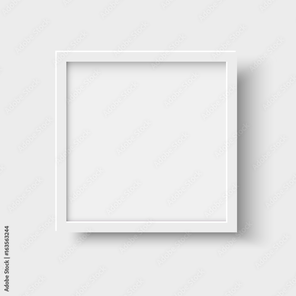 Realistic square empty picture frame - obrazy, fototapety, plakaty 