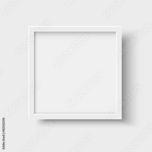 Realistic square empty picture frame