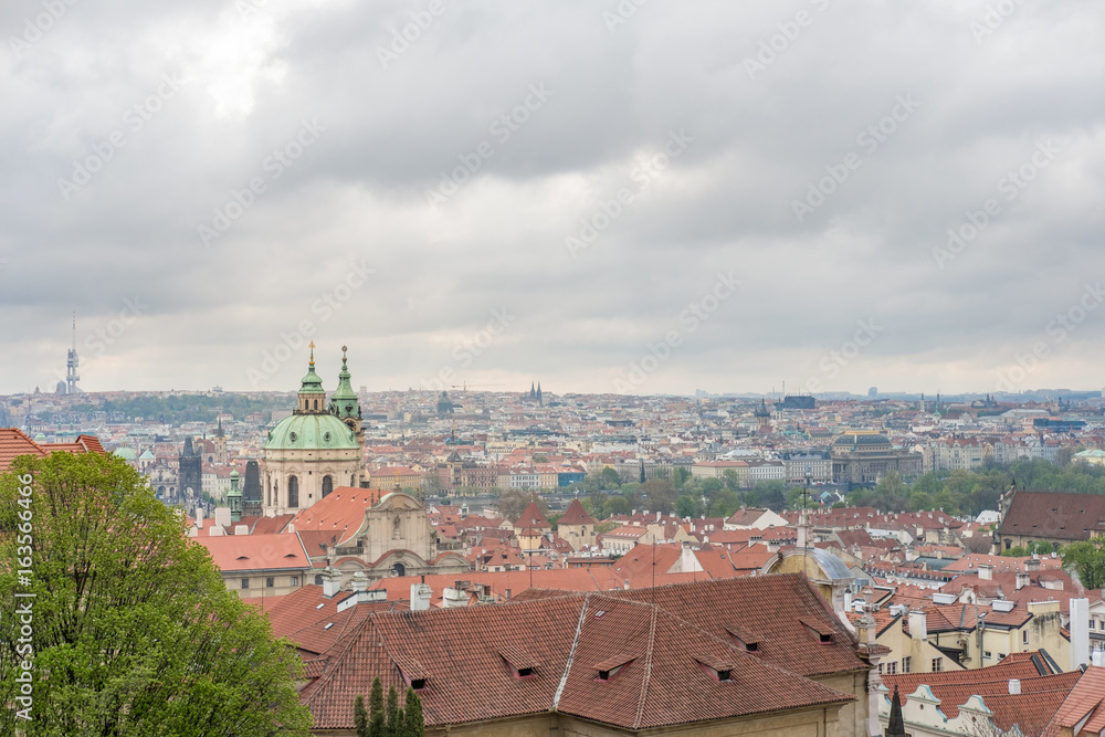 Aerial View of Prague, city in Czech Republic.