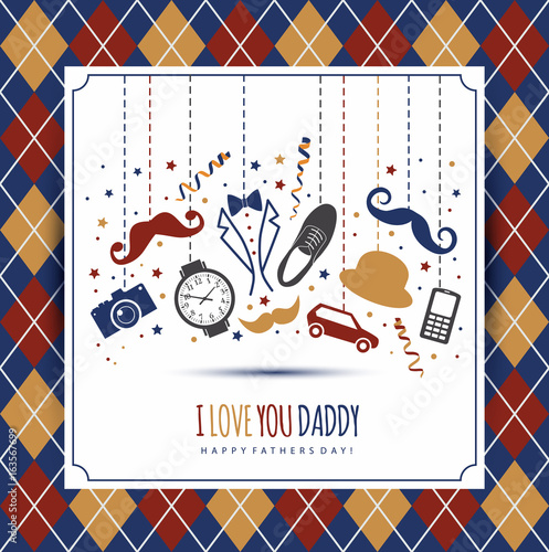 Happy fathers day illustration. Symbol of dad.