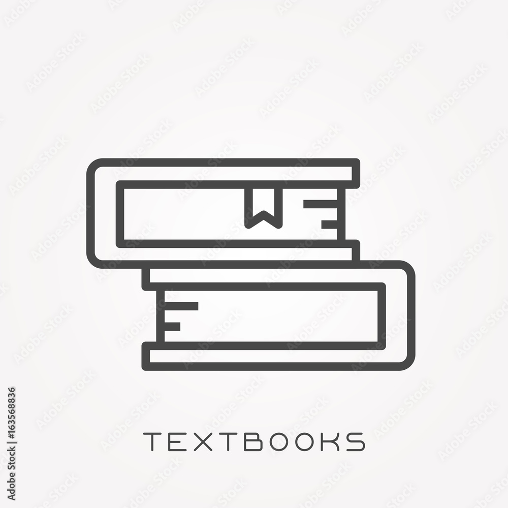 Line icon textbooks Line icon textbooks