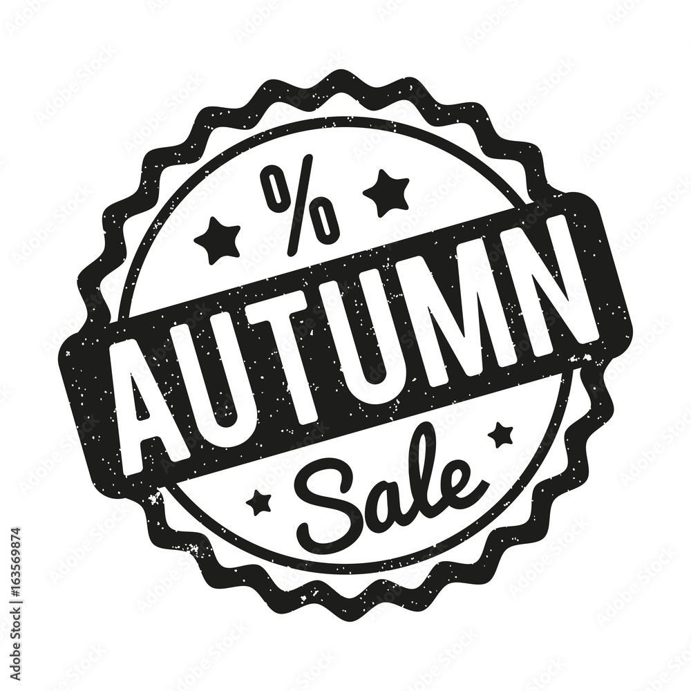 Obraz premium Autumn Sale rubber stamp black on a white background.