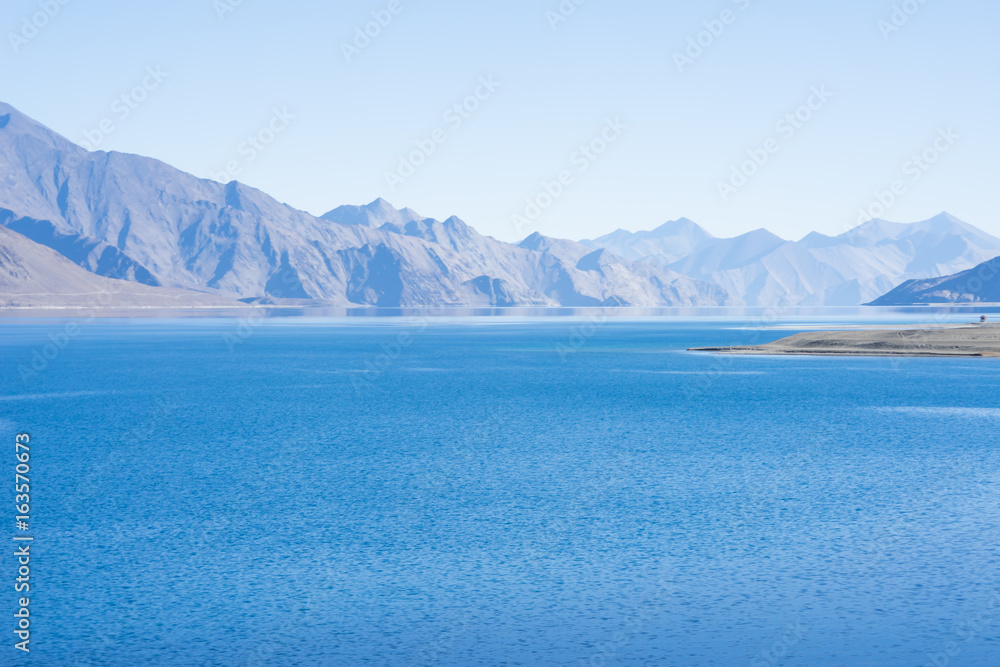 Pangong Lake in sunshine day Pangong Lake in sunshine day