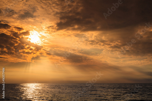Baltic sea sunset horizon and cloudy sky © Voyagerix