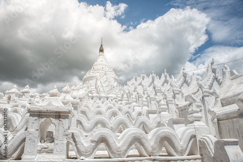 Hsinbyume Pagoda beautiful white pagoda at Mingun Mandalay Myanmar Burma 
