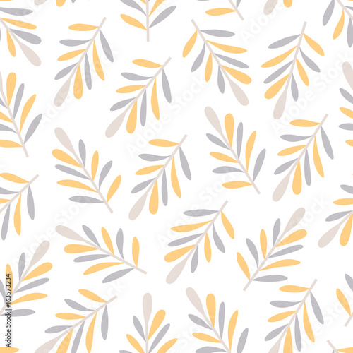 Seamless pattern with big leaves