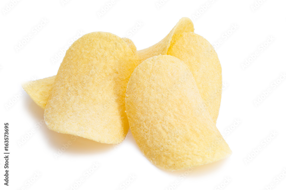 potato chips isolated on white background