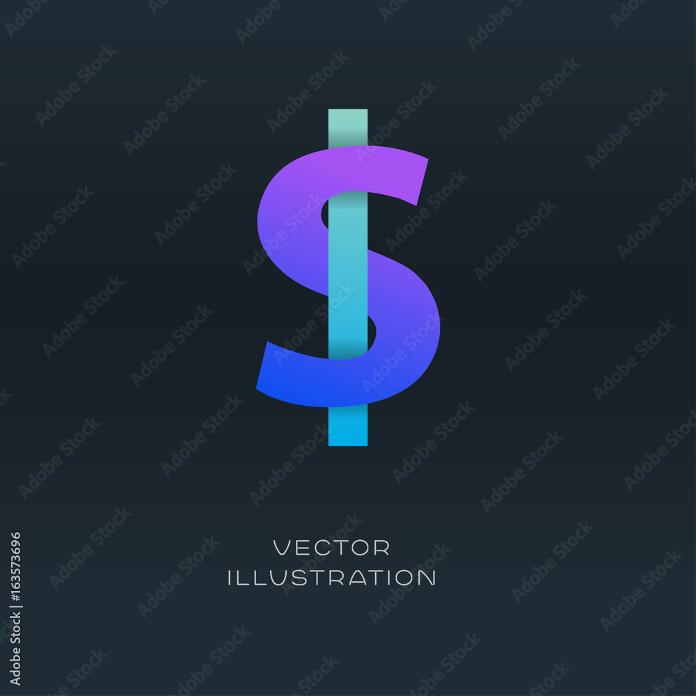 Obraz premium Dollar currency sign vector gradient design