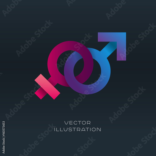 Venus and Mars signs vector gradient design