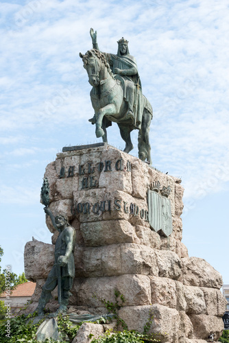 Plaza de España con estatua Rey Jaime, Mallorca, Islas Baleares