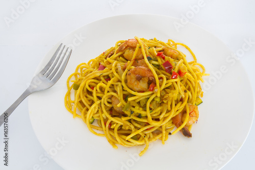 spaghettis aux crevettes