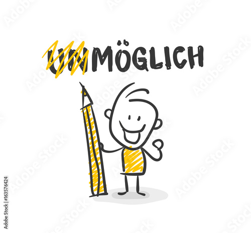 Strichfiguren / Strichmännchen: Mut, ehrgeizig, möglich. (Nr. 20)