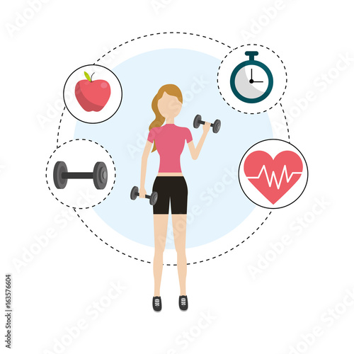 woman healthy lifestyle to do exercise photo
